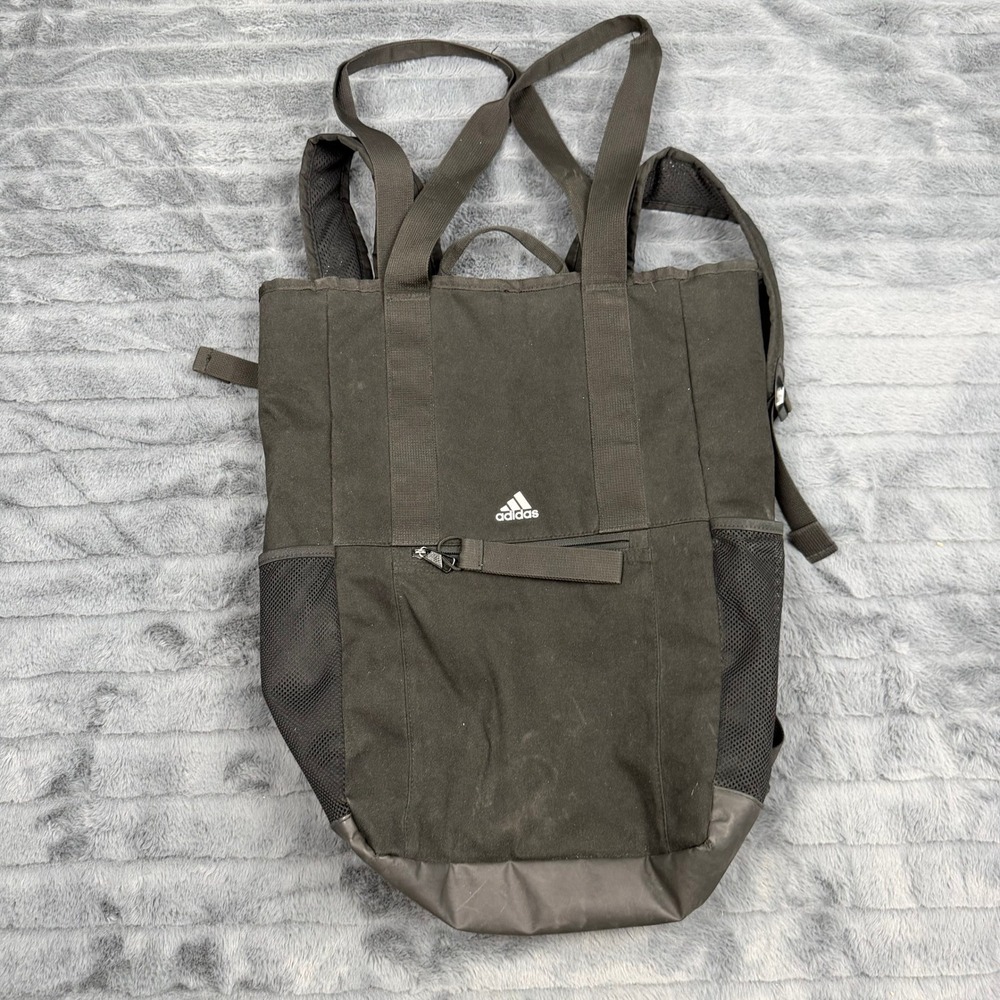 Adidas Convertible Tote Backpack Black Canvas Hybrid Shoulder Bag 14356